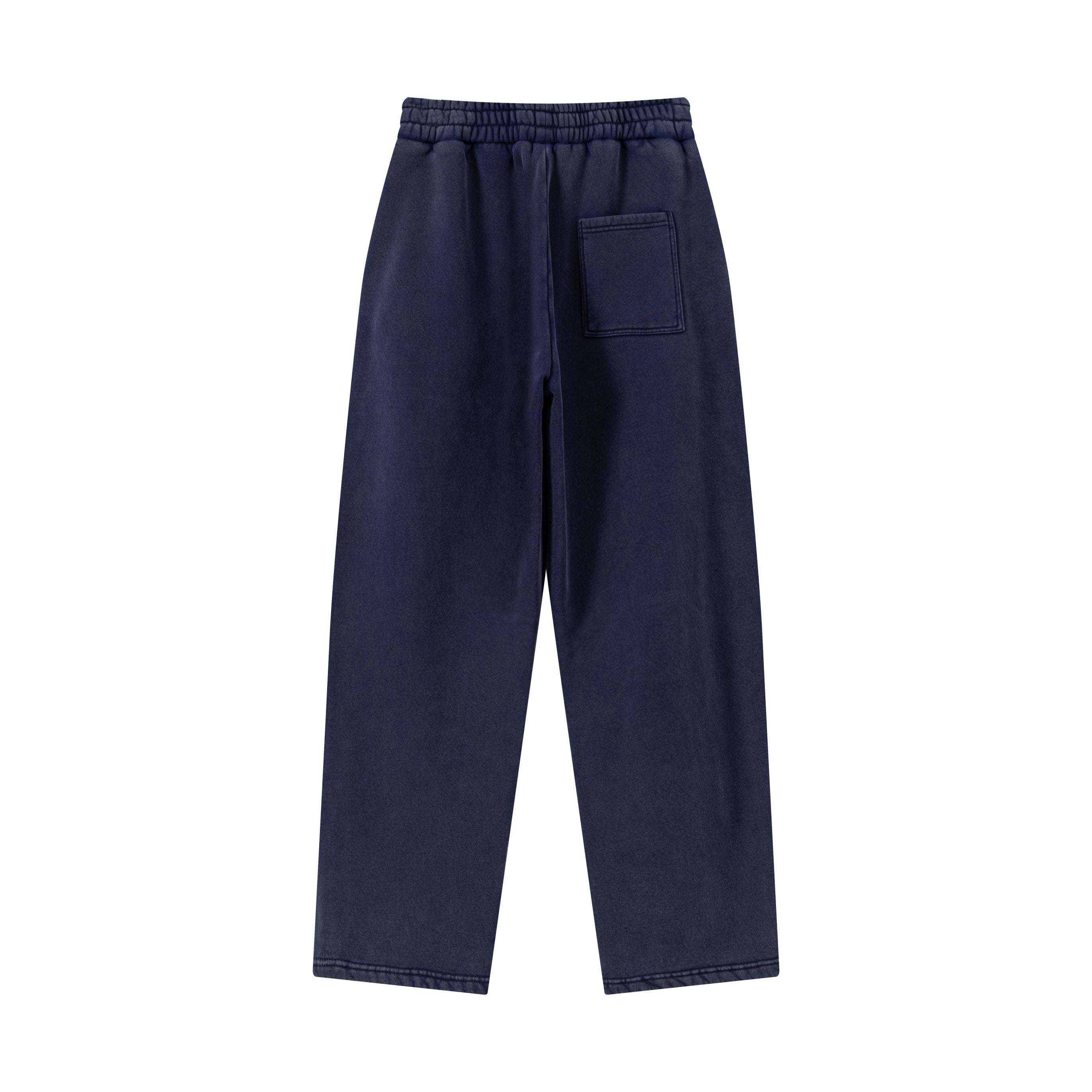 400GSM Men’s Vintage-Wash Scythe-Cut Barrel Pants Vintage Royal Blue
