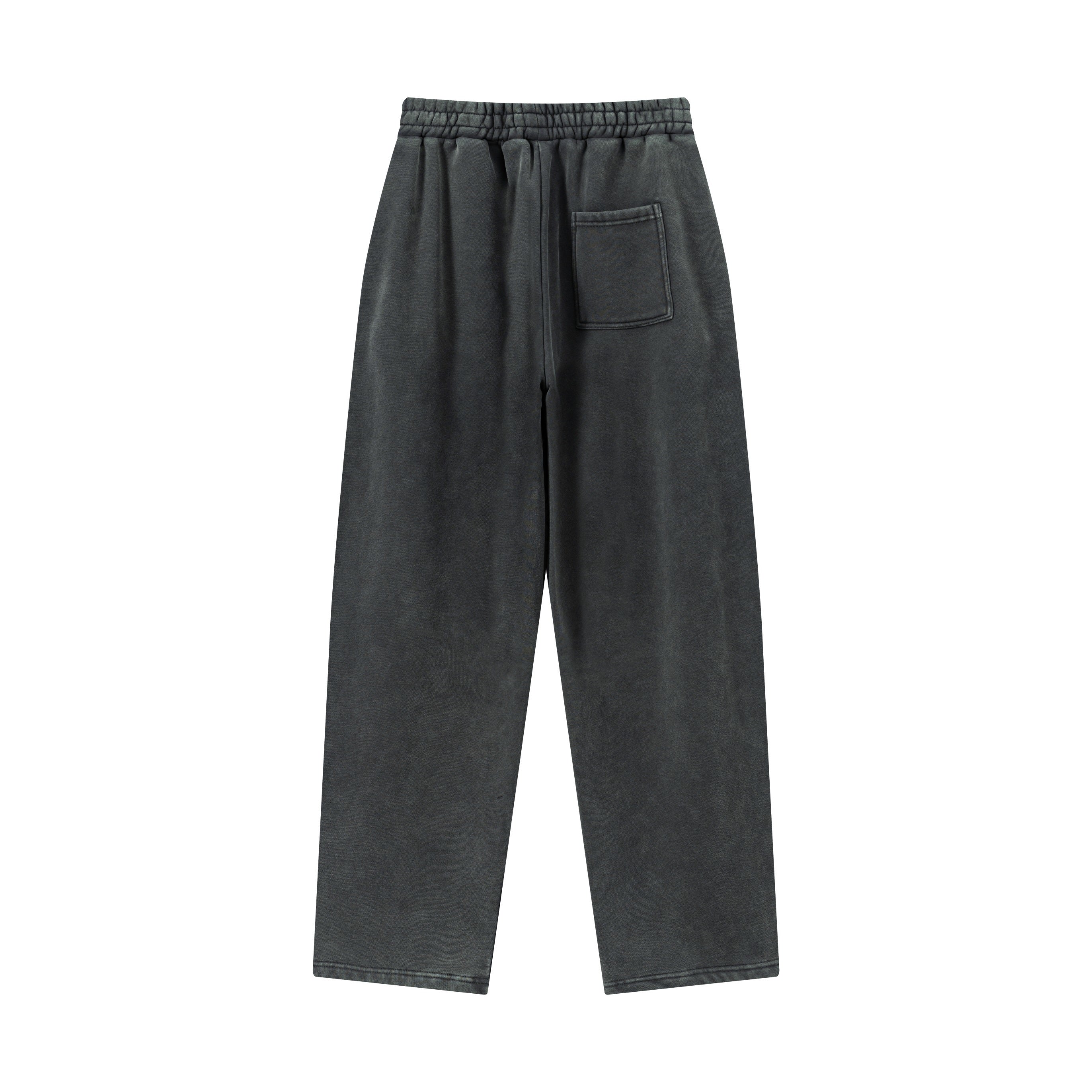 400GSM Men’s Vintage-Wash Scythe-Cut Barrel Pants Vintage Dark Grey