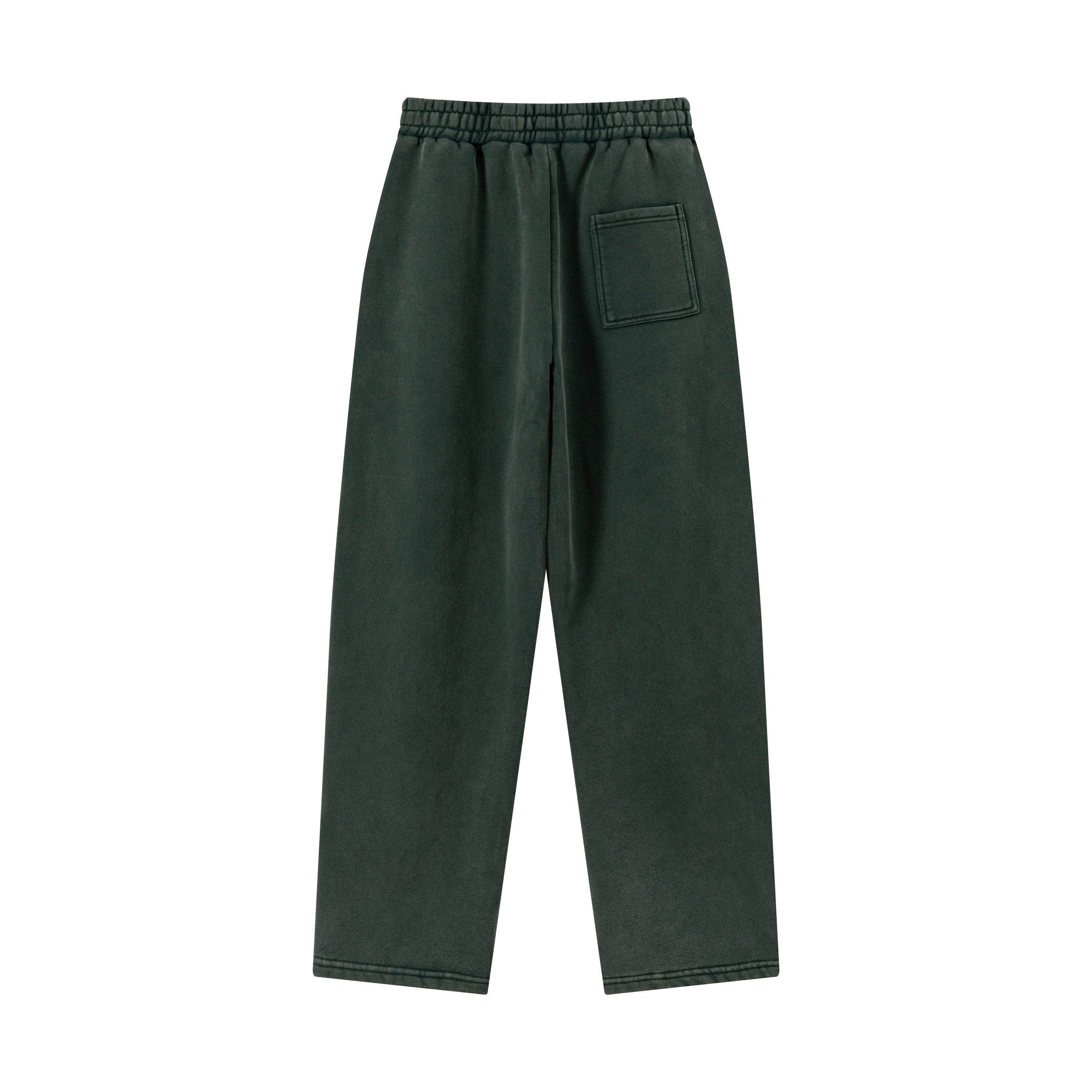 400GSM Men’s Vintage-Wash Scythe-Cut Barrel Pants Vintage Emerald Green