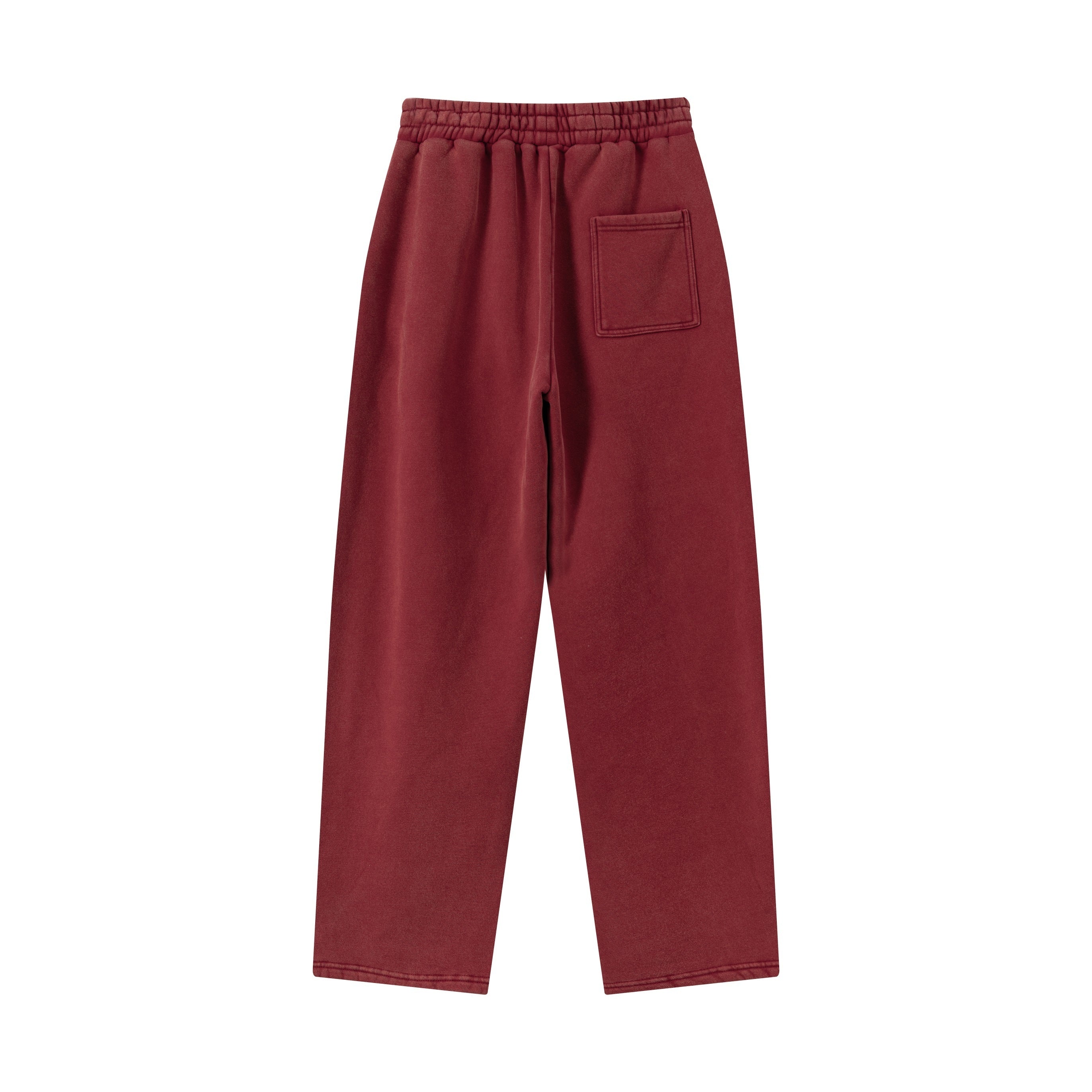 400GSM Men’s Vintage-Wash Scythe-Cut Barrel Pants Vintage Red