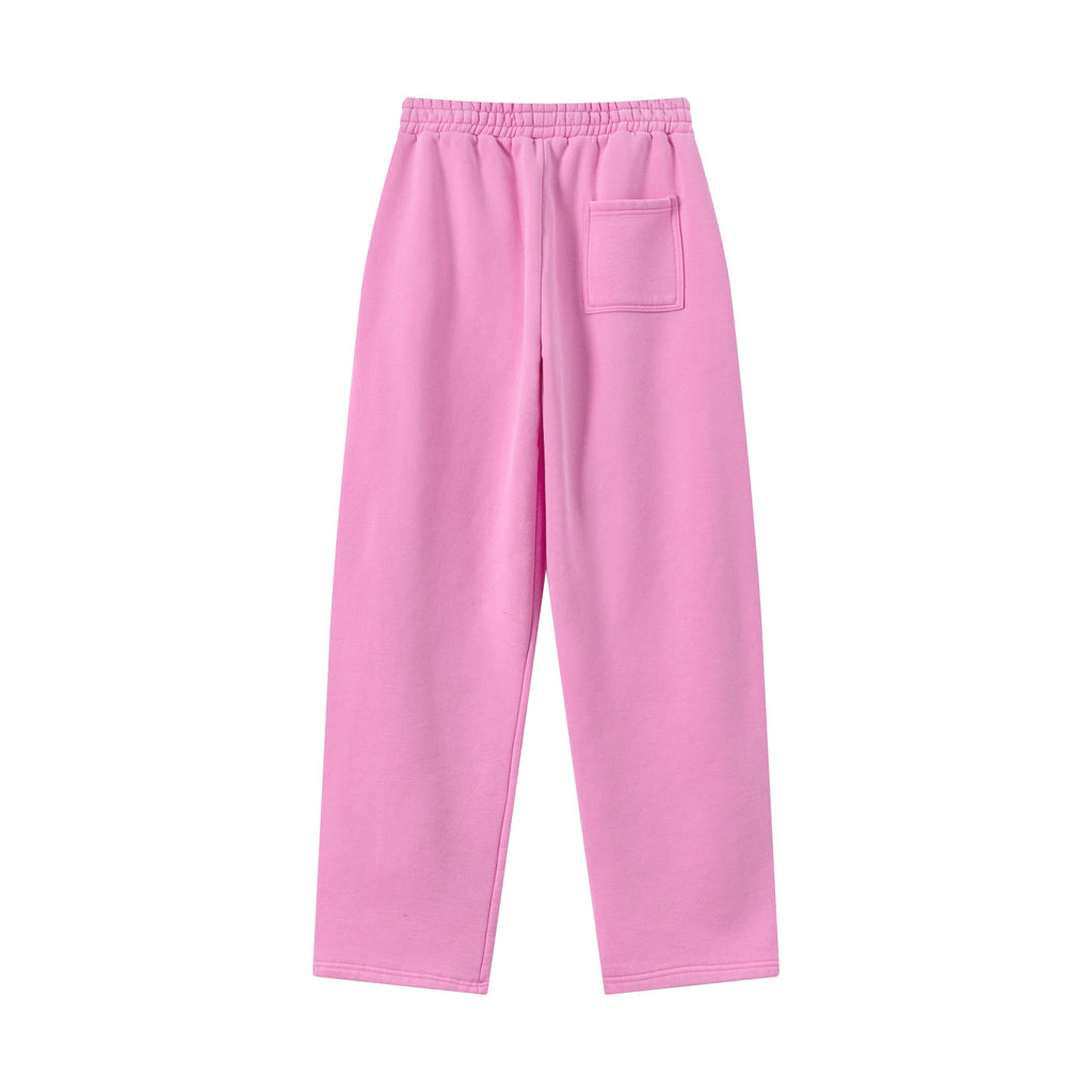 400GSM Men’s Vintage-Wash Scythe-Cut Barrel Pants Vintage Peach Pink