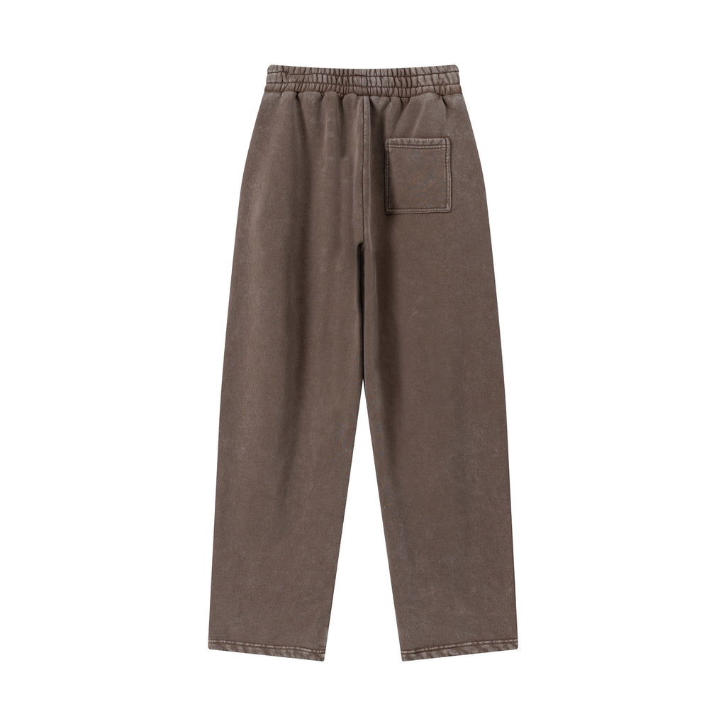 400GSM Men’s Vintage-Wash Scythe-Cut Barrel Pants Vintage Dark Brown