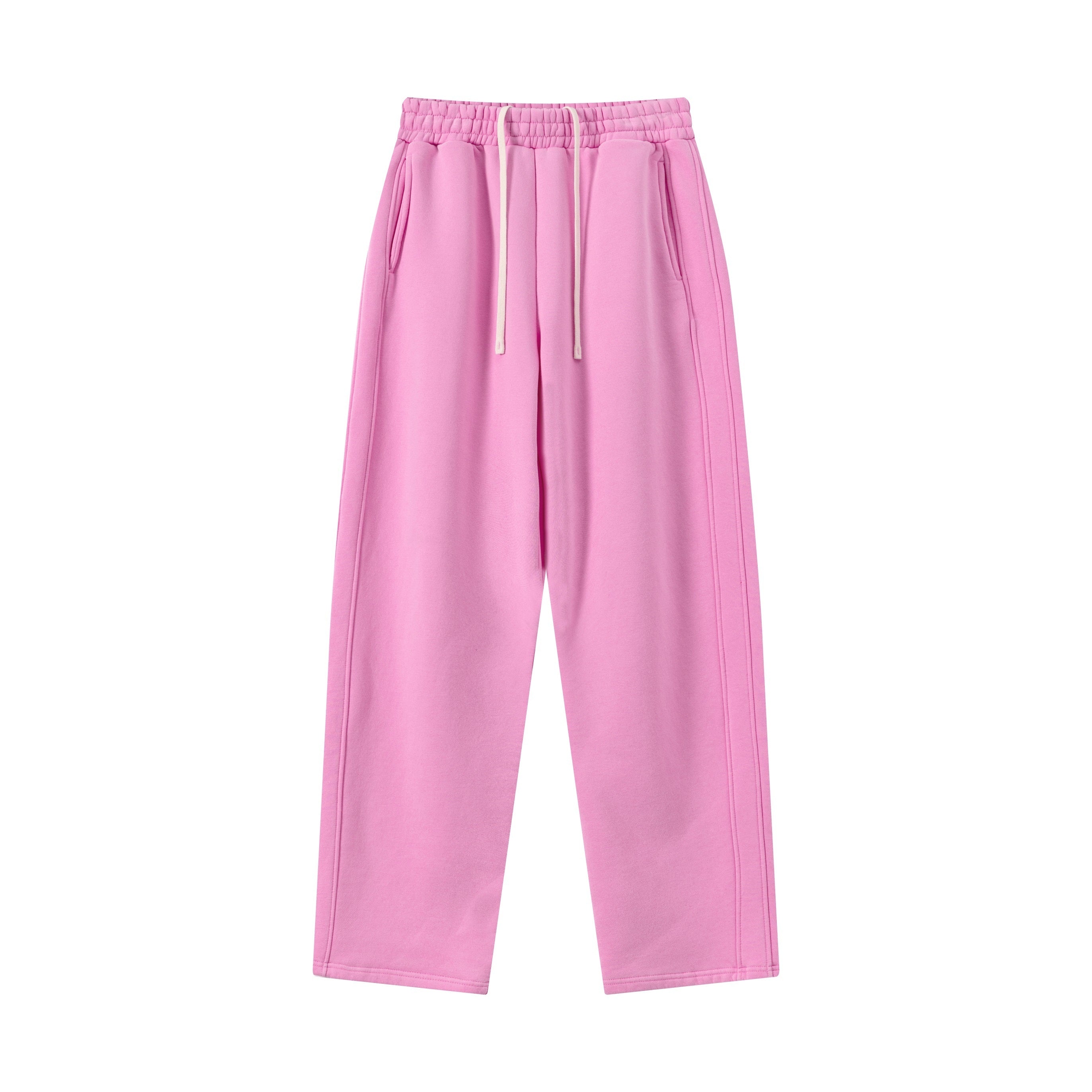 400GSM Men’s Vintage-Wash Scythe-Cut Barrel Pants Vintage Peach Pink